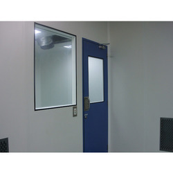 Cleanroom Wall Panel Partition - GI Pre-Coated, 1200x6000mm, Blue & Silver | Automatic Grade, Fire Retardant PUF In-Fill, Customizable Thickness Options