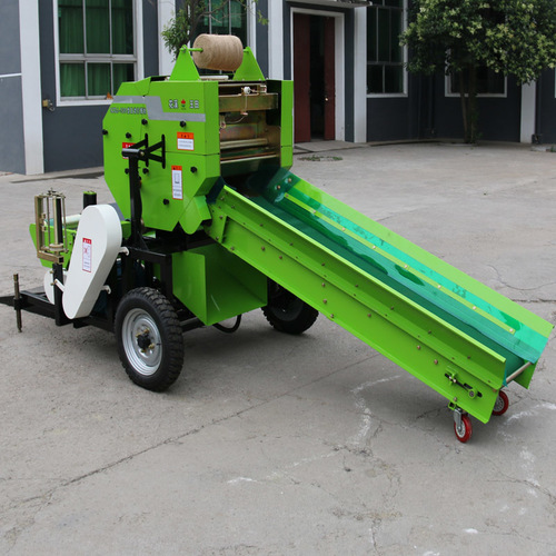Silage baler and wrapper forage round baling machine
