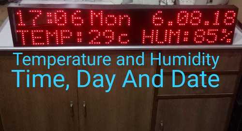 Temperature Humidity, Time,Day And Date Led Displa Board