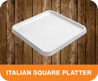 Italian Square Platter - Melamine 10 Inch, White Color | Elegant And Modern Design For Serving Entrees And Desserts In Fine Dining