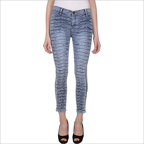 Grey And White Ladies Ankel Jeans