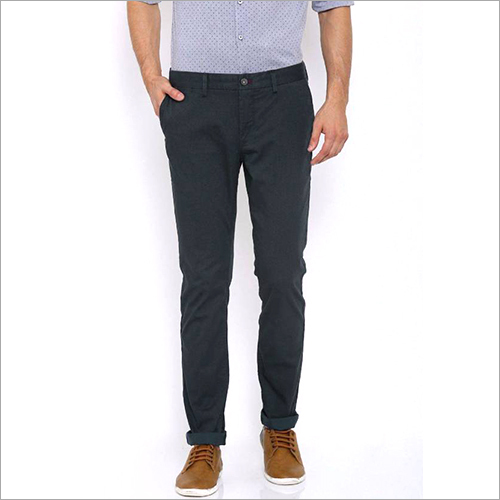 Washable Mens Black Cotton Slim Fit