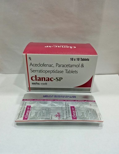 Aceclofenac Paracetamol & Serratiopeptidase Tablets - 10x10 Pack, Effective Pain Relief for Arthritis & Musculoskeletal Disorders, Anti-Inflammatory & Antipyretic Properties, Oral Dosage Twice Daily, Store in Dry Place
