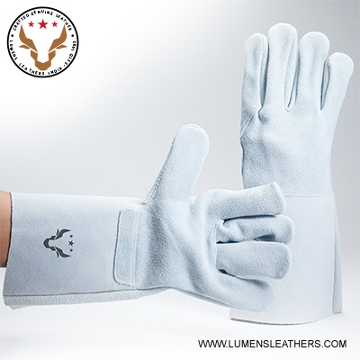White Leather Hand Gloves