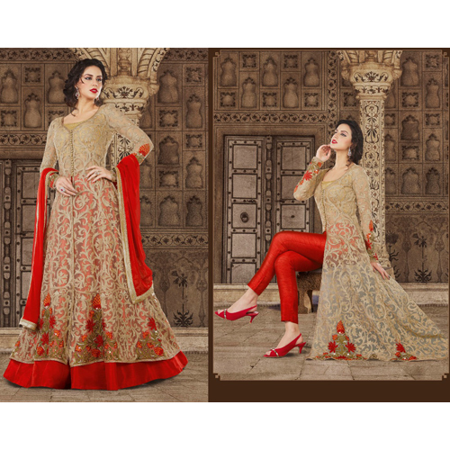 Ladies Heavy Banglore Silk Pants Red