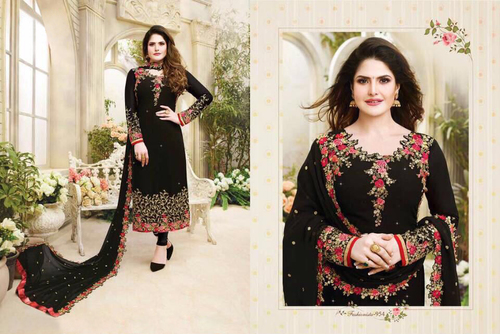 Ladies Black Embroided Georgette Dress