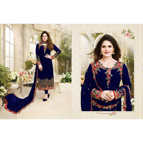 Ladies Blue Embroided Georgette Dress