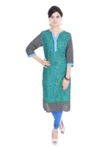 Ladies Fancy Kurti - 100% Cotton, Size S-xxl, Multi Color, 3/4th Sleeve, Ethnic Style | Eco-friendly, Casual, Printed Pattern For All Seasons