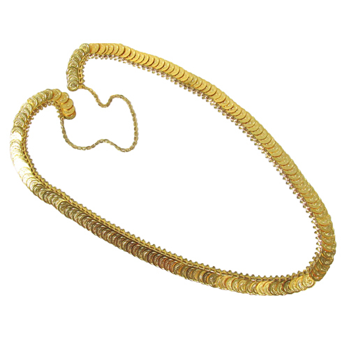 Laxmi Coin Temple Necklace Set - Alloy, Long Size, Golden Color | Ideal for Anniversary, Engagement, Wedding & Other Special Occasions