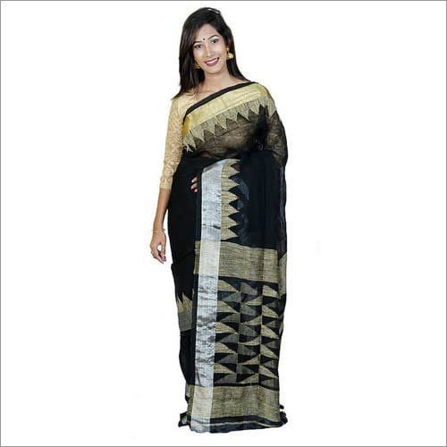 Black Linen Jamdani Saree