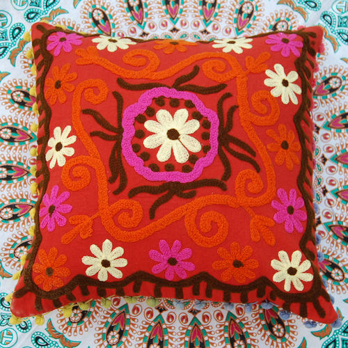 Suzani Embroidered Cushion Cover