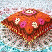 Suzani Embroidered Cushion Cover