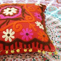 Suzani Embroidered Cushion Cover