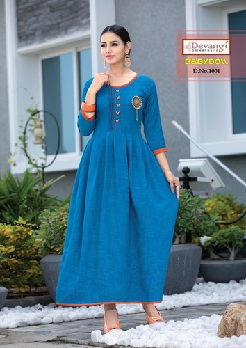 Multi Colour Rayon Slub Kurti