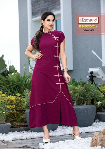 Heavy Rayon Slub Fabric Kurti - L and XL Sizes, Multi-Color, Extra Smooth Finish, Affordable Ethnic Wear