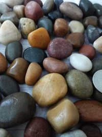 River stone multi color pebbles and cobbles stone with round tumble finished