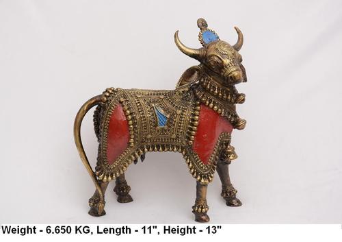 Brass Dhokra Bull Statue