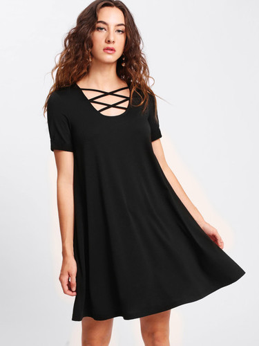 Rayon Casual Wear Designer Black Dress