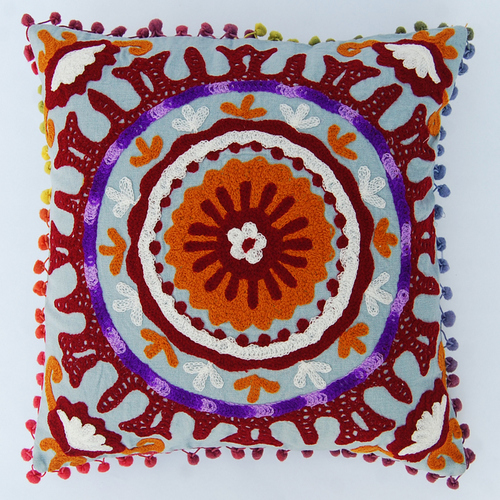 Embroidered Cushion Cover Suzani Sofa Pillow Case