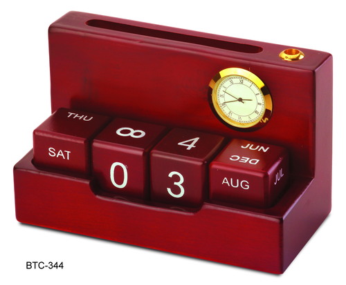 Calendar with clock and Pen Stand Calendar with clock and Pen Stand