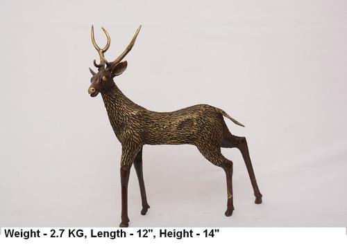 Brown Brass Deer Statue