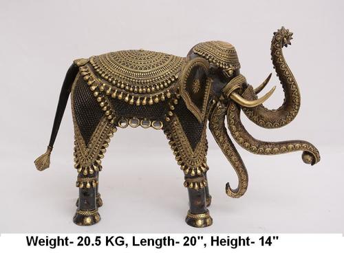 Golden And Black Brass 3 Trunk Elephant