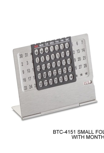 White Small Metal Calendar With Month