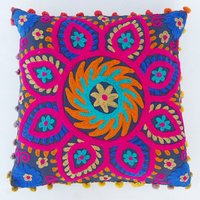 Indian Embroidered Handmade Suzani Cushion Cover / Pillow cases