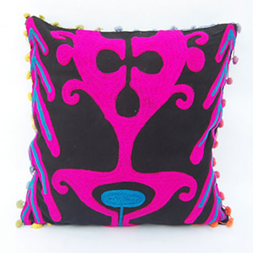 Embroided suzani cushion cover