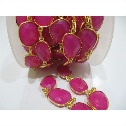 Charms Natural Hot Pink Chalcedony Uneven Shape