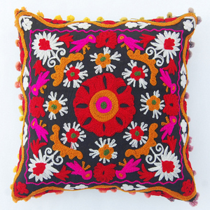 Suzani Embroidered Pillow Cushion Cover Decorative Vintage Throw Indian suzani cushion cover