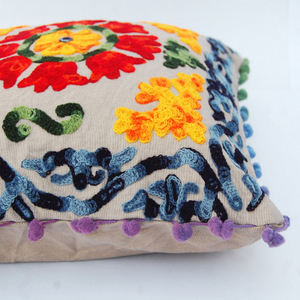 Suzani Embroidered Pillow Indian