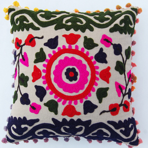 Cushion Cover Indian Traditional Suzani Embroidered Pillow Home Decor