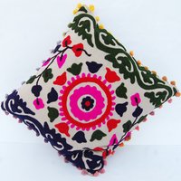 Cushion Cover Indian Traditional Suzani Embroidered Pillow Home Decor