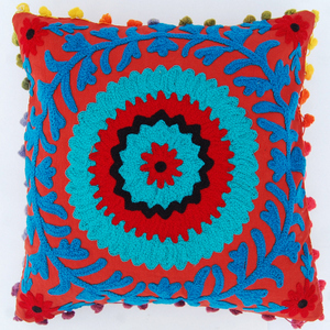 Vintage Uzbek Suzani Cushion Cover Indian Embroidered Decorative Throw Pillow