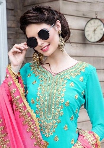 As Per Image Georgette Plazzo Salwar Suit