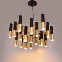 Wrought Iron Chandelier - 8 Inch Height, 2 Feet Length, Brown Color | Fluorescent Bulb, 1200 Mm Hanging Wire, Indoor Lighting Option