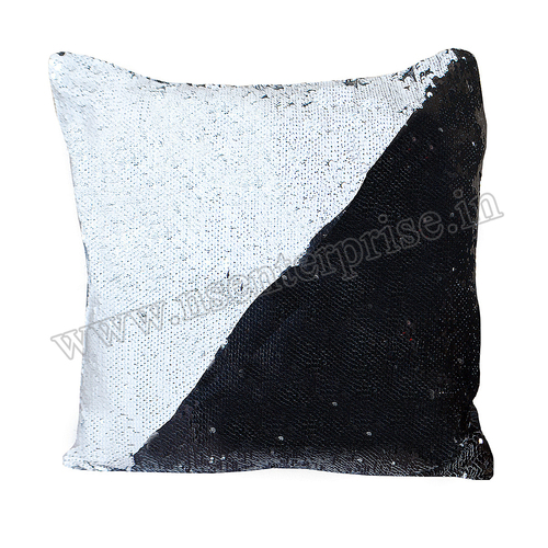 P-46 MAGIC PILLOW - Flannel 40x40 cm / 15.75x15.75 inches Black And White | Square Cushion Cover Durable Soft Zipper Closure
