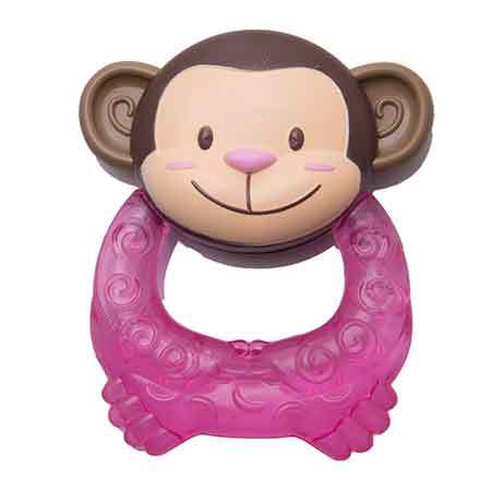 Kidofash Monkey Design Silicon Teether for Babies - Pink