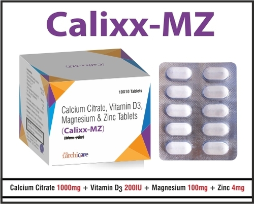 Calcium Citrate 1000 mg + Vitamin D3 200 IU + Magnesium 100 mg + Zinc 4 mg