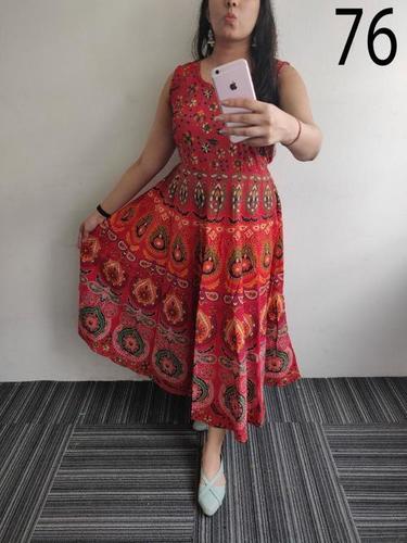 Cotton Printed Jaipuri Midi Dress