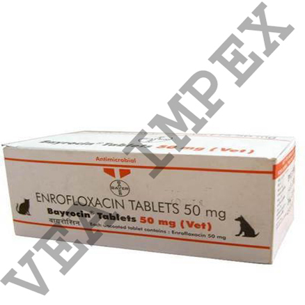 Bayrocin Tablets 50 Mg(Enrofloxacin Tablets) Ingredients: Chemicals