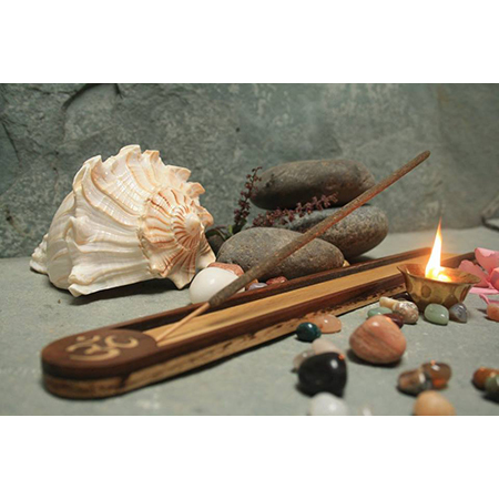 Om Wooden Incense Holder