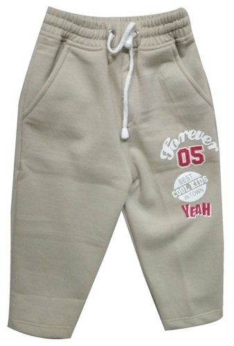 Kids Joggers - Cotton, 0-5 Years, Cream Color | Winter-Ready Printed Design for Boys