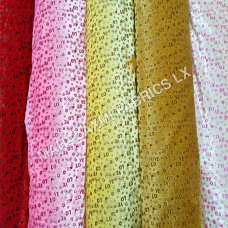 Multiple Color Embossed Velvet Fabric