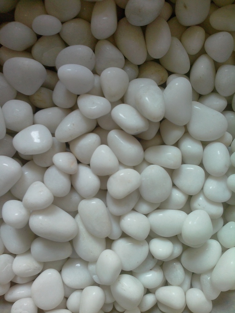 Primium quality machine polished snow white glossy pebbles stone lanscaping and garden tree decoration