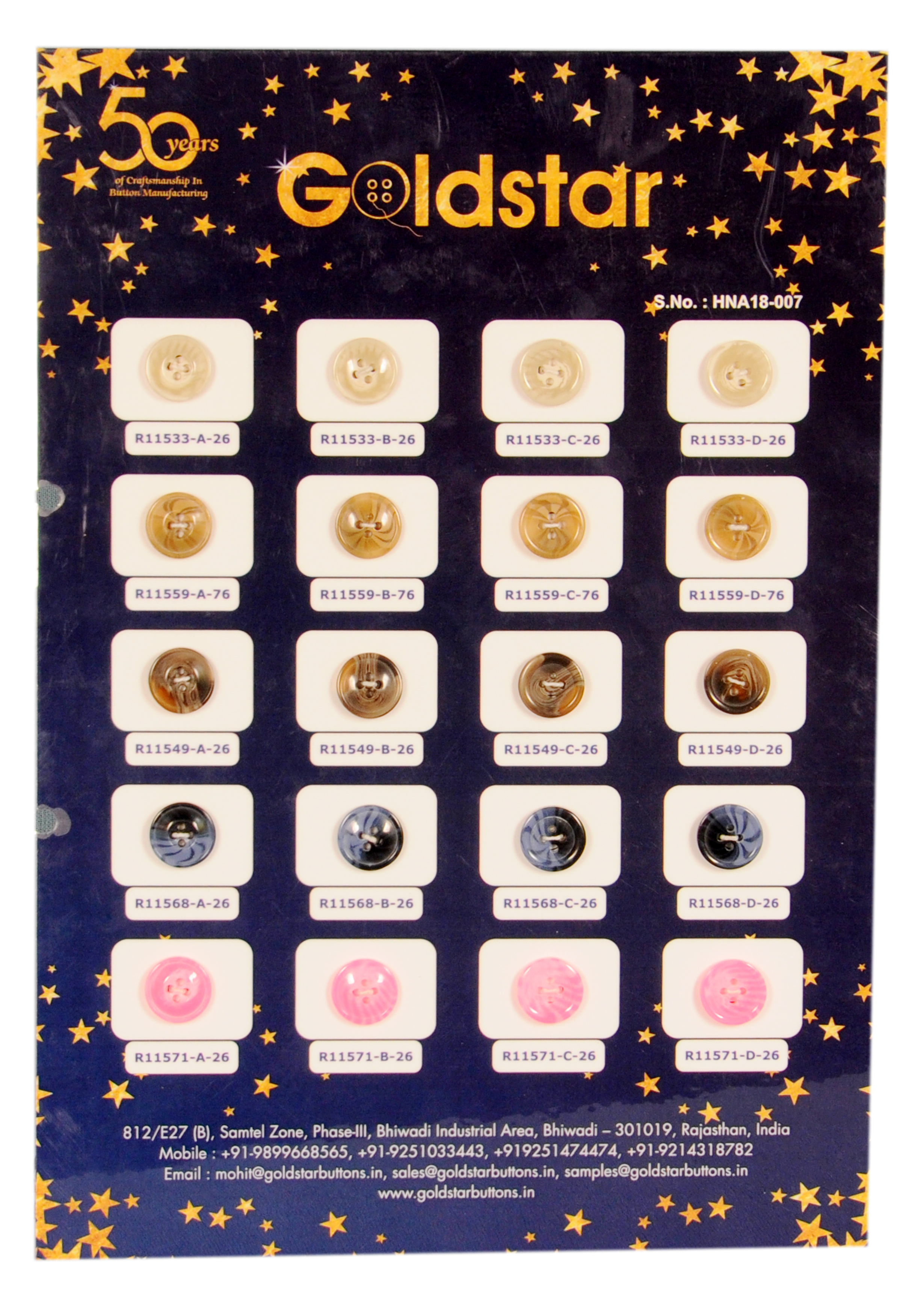 Polyester buttons