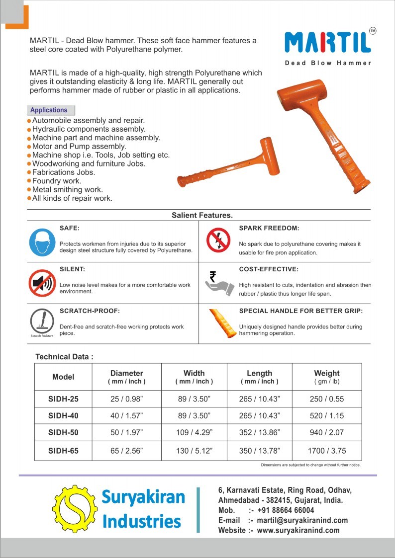 MARTIL Dead Blow Hammer SIDH-25