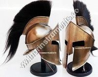 Medieval Armour King Leonidas Greek Spartan 300 Roman Helmet with Wooden Stand