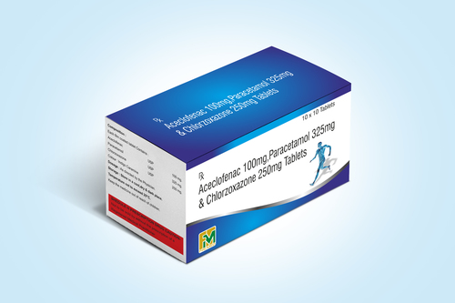 Aceclofenac 100 Mg Paracetamol 325 Mg and Chlorzoxazone 250mg Tablets